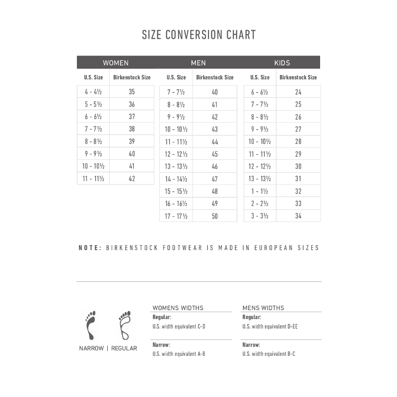 birkenstock conversion chart